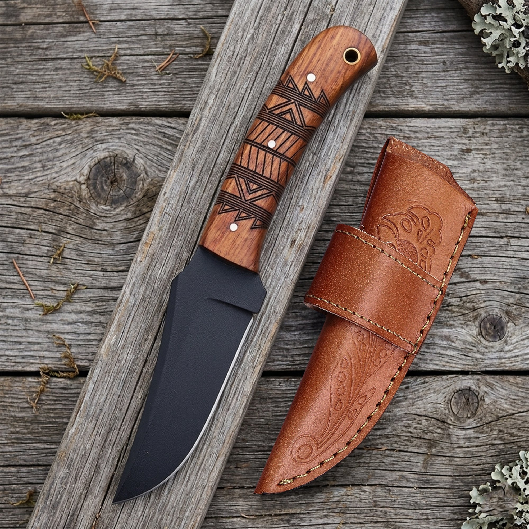 8' One of A Kind Handmade knife with leather sheath
