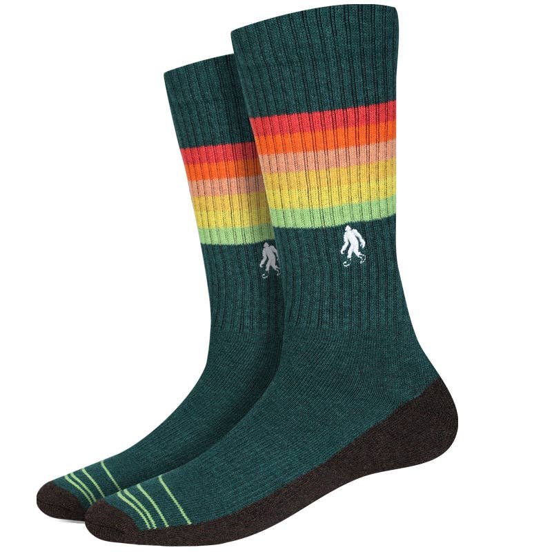 Active Sunset Stripe Socks: Green