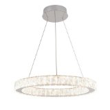 Artika Celebrity 20-Watt 1 Light Chrome Modern Crystal Integrated LED Pendant Light Fixture for Dining Room or Kitchen