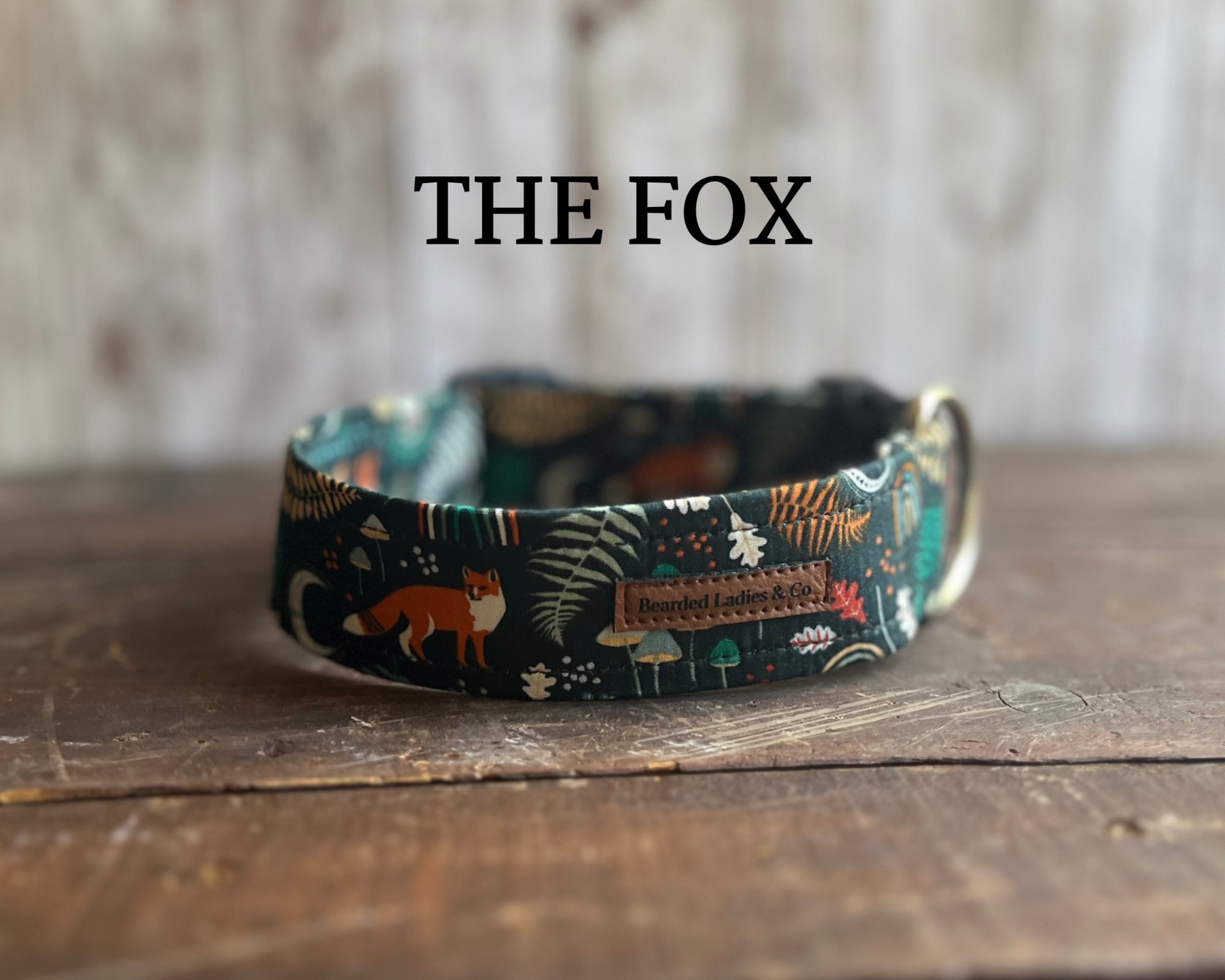 Bearded Lady Fox + Fern Dog Collar