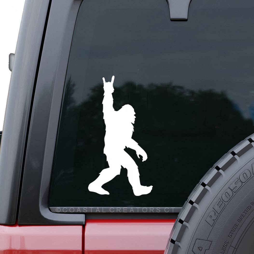 Bigfoot Rock Star Vinyl Window Decal (Packaged, 2 Sizes): Large
