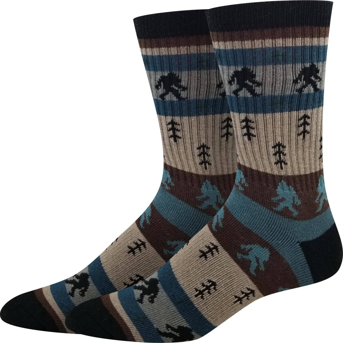 Bigfoot Stripe Socks: Blue