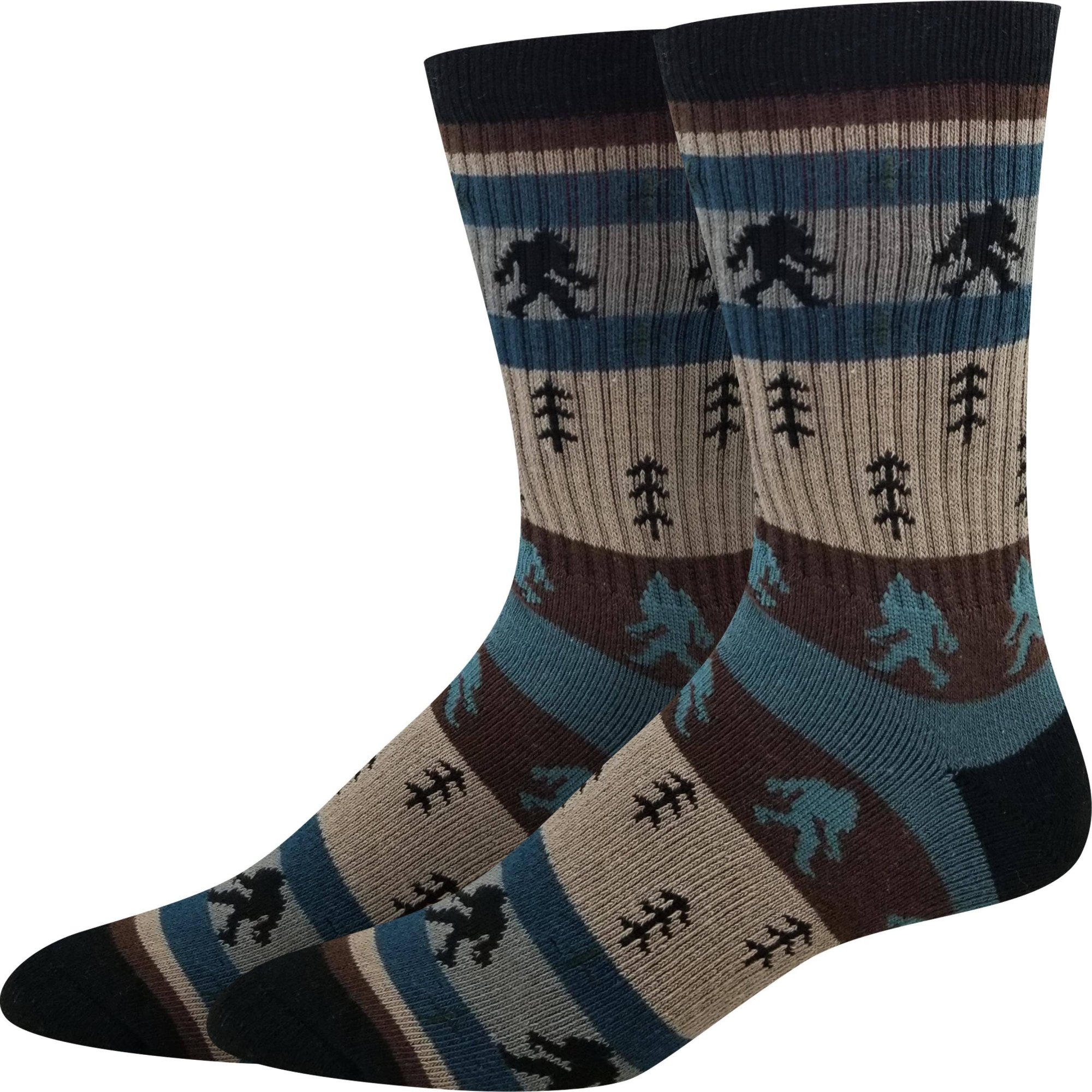 Bigfoot Stripe Socks: Blue