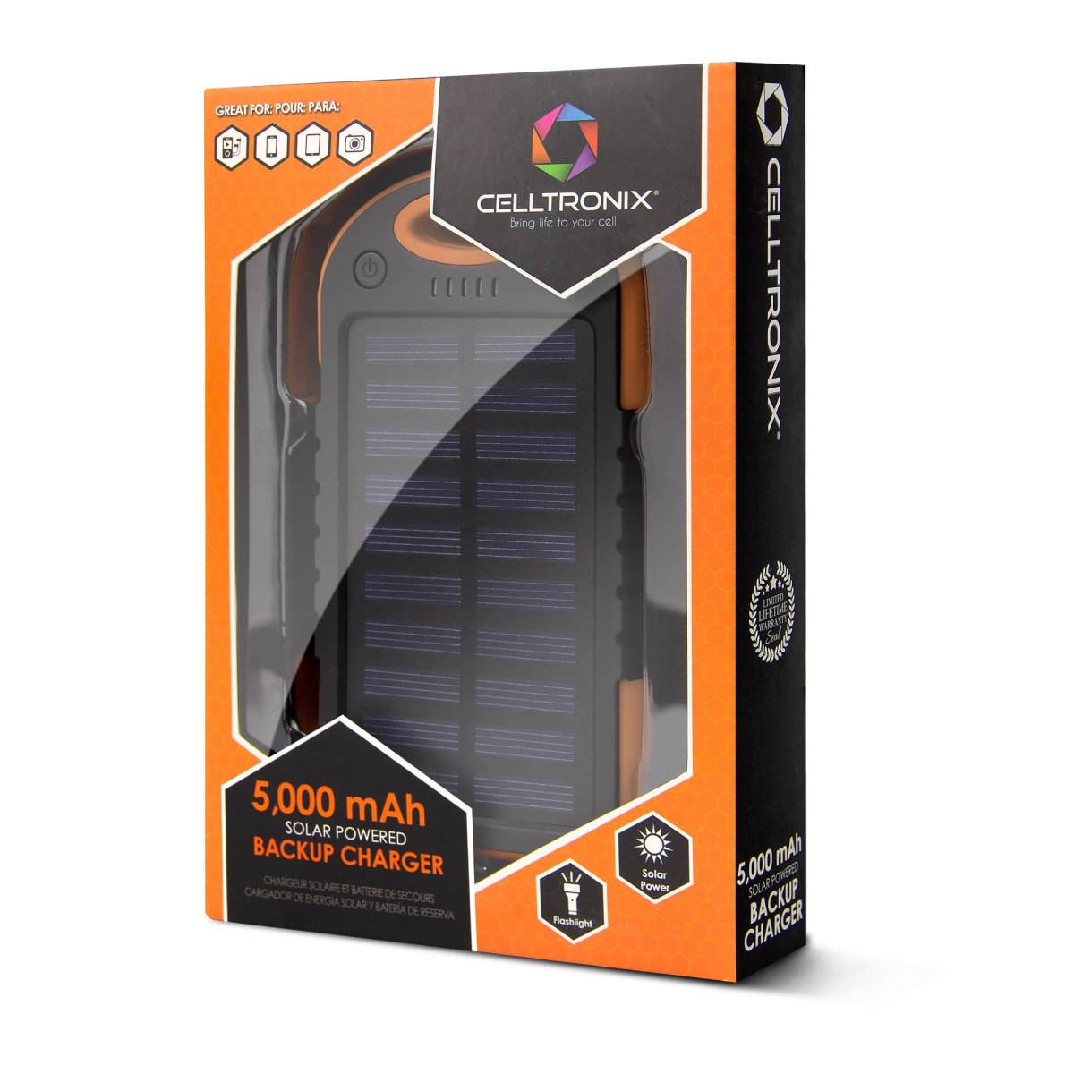 Celltronix MCX 5,000 mAh Solar Charging Backup Power Bank