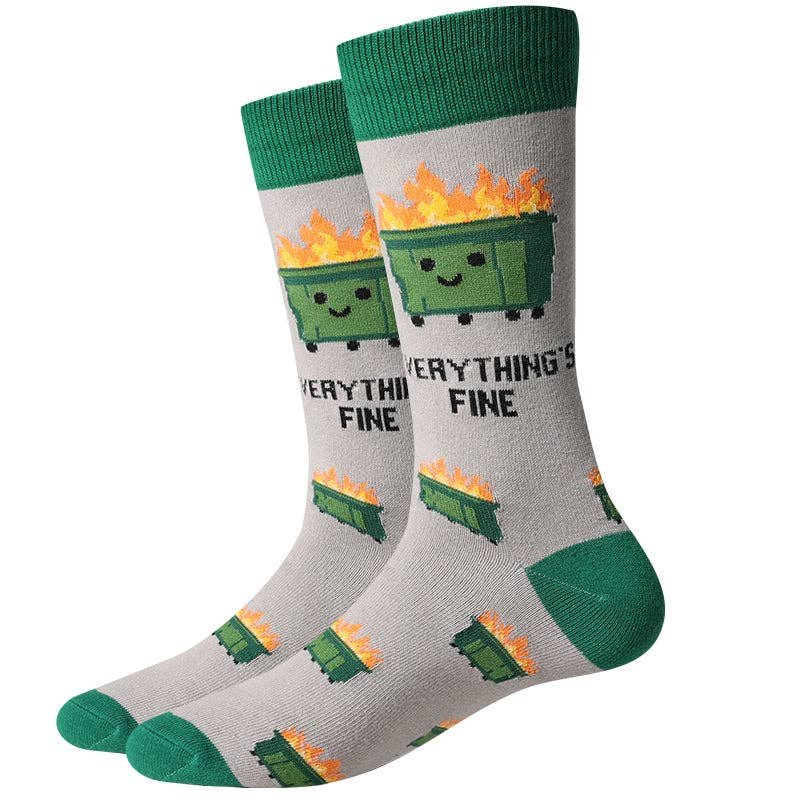 Dumpster Fire Socks: Green