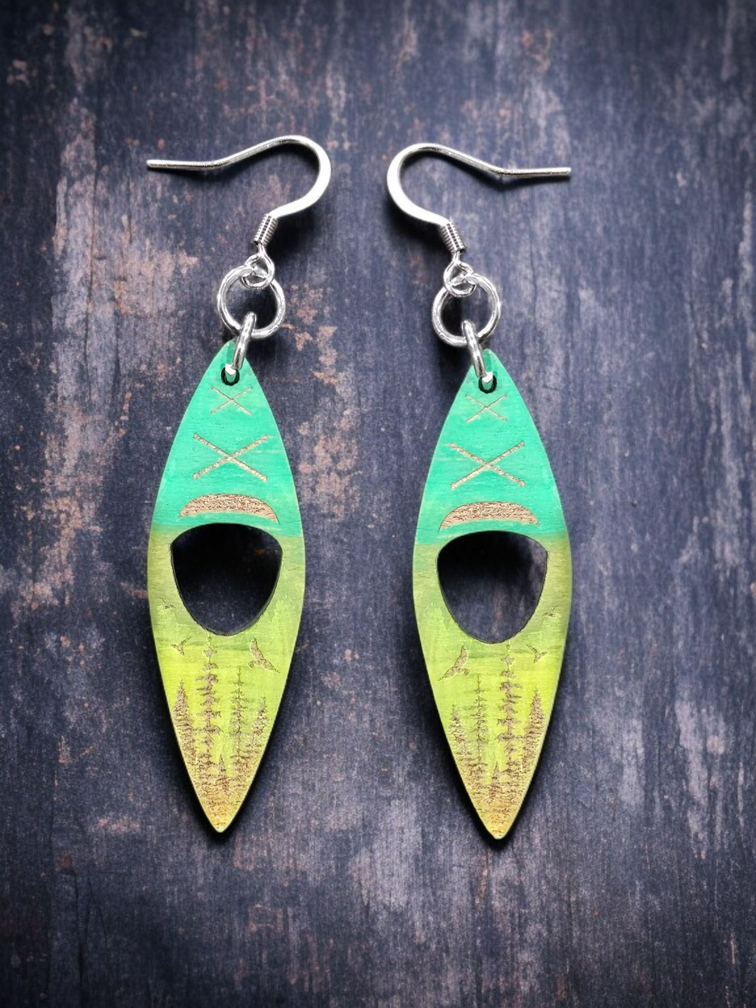 FOREST OMBRE KAYAK | Dangle Earrings