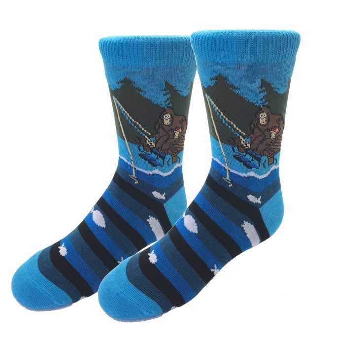 Lil Bigfoot Fishing Socks: Blue, Youth