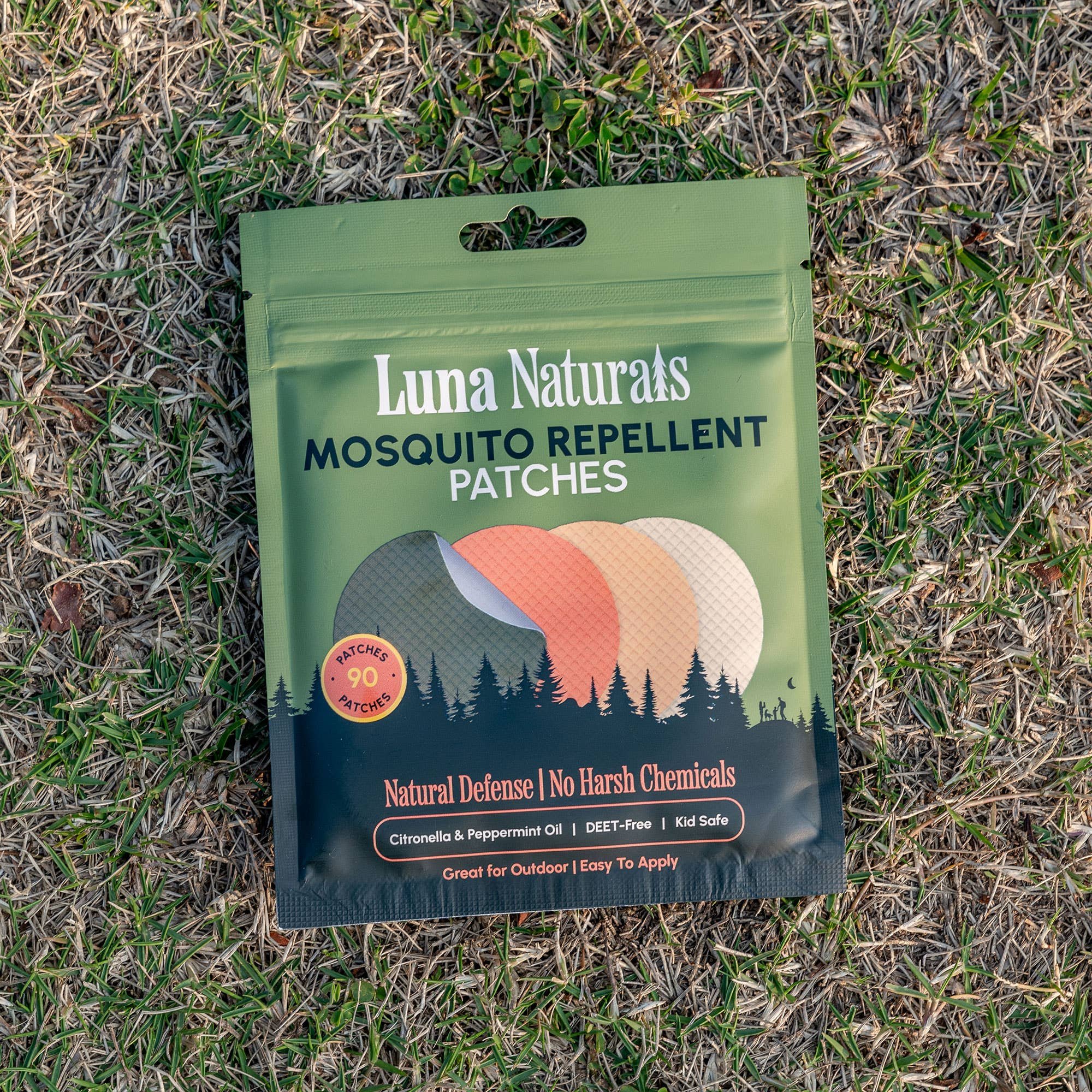 Luna Naturats Mosquito Repellent Patches | Fresh & Herbal | 90 Pack
