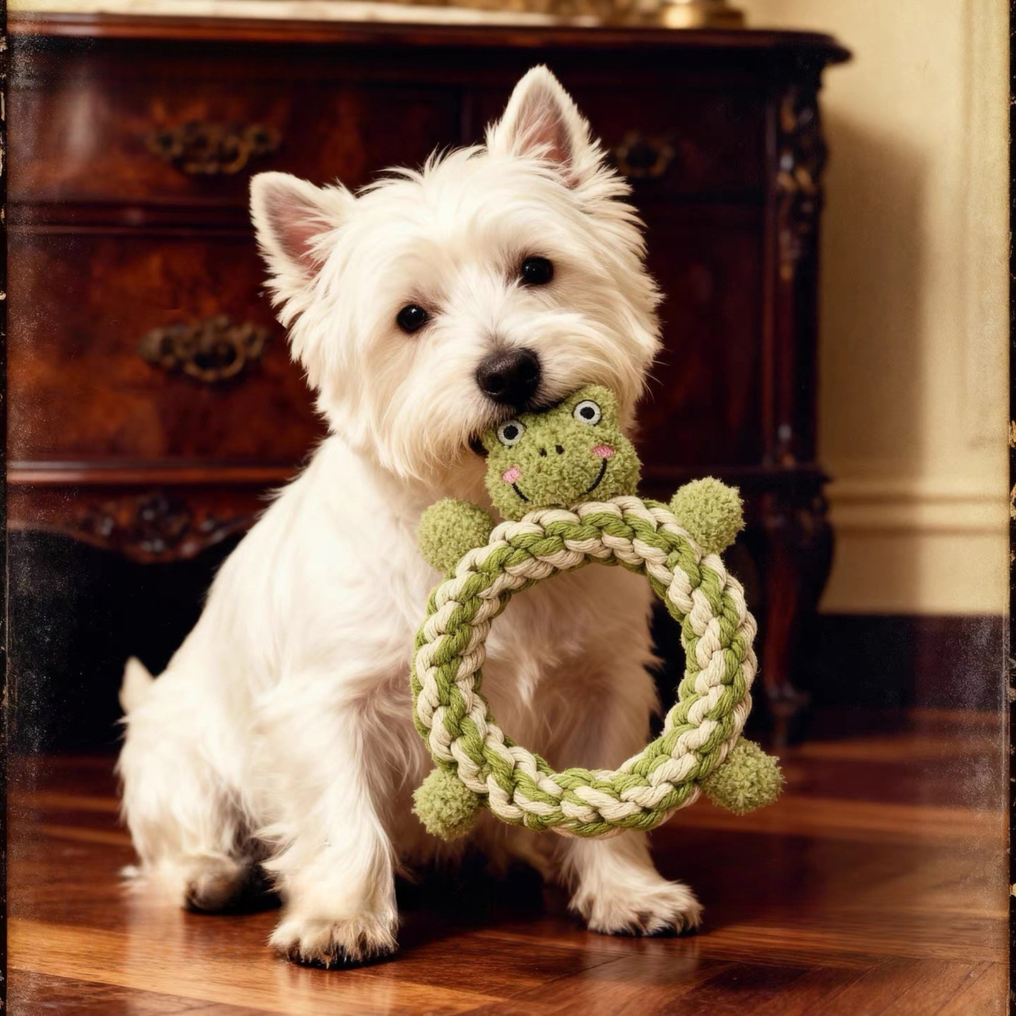 Rope Frog Plush Rope Toys | Handcrafted : Daisy