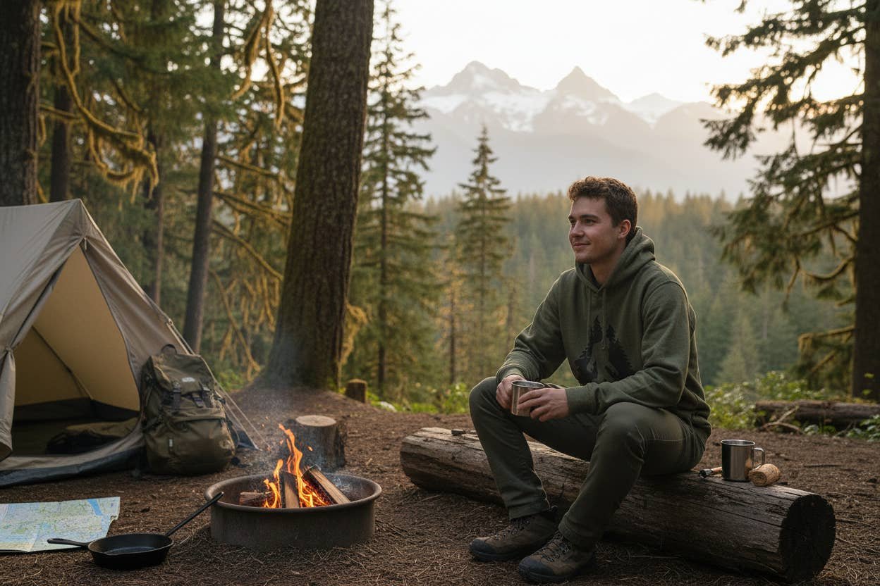Sasquatch in Trees Outpost Hoodie