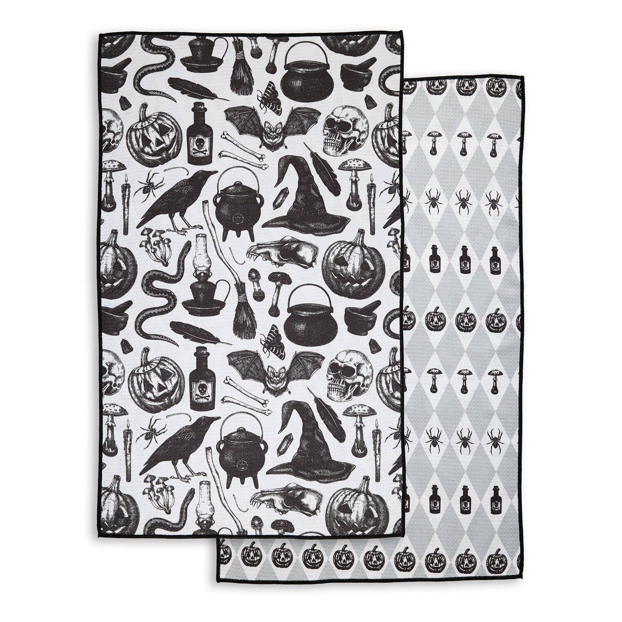 Vintage Halloween Printed Microfiber Dishtowel